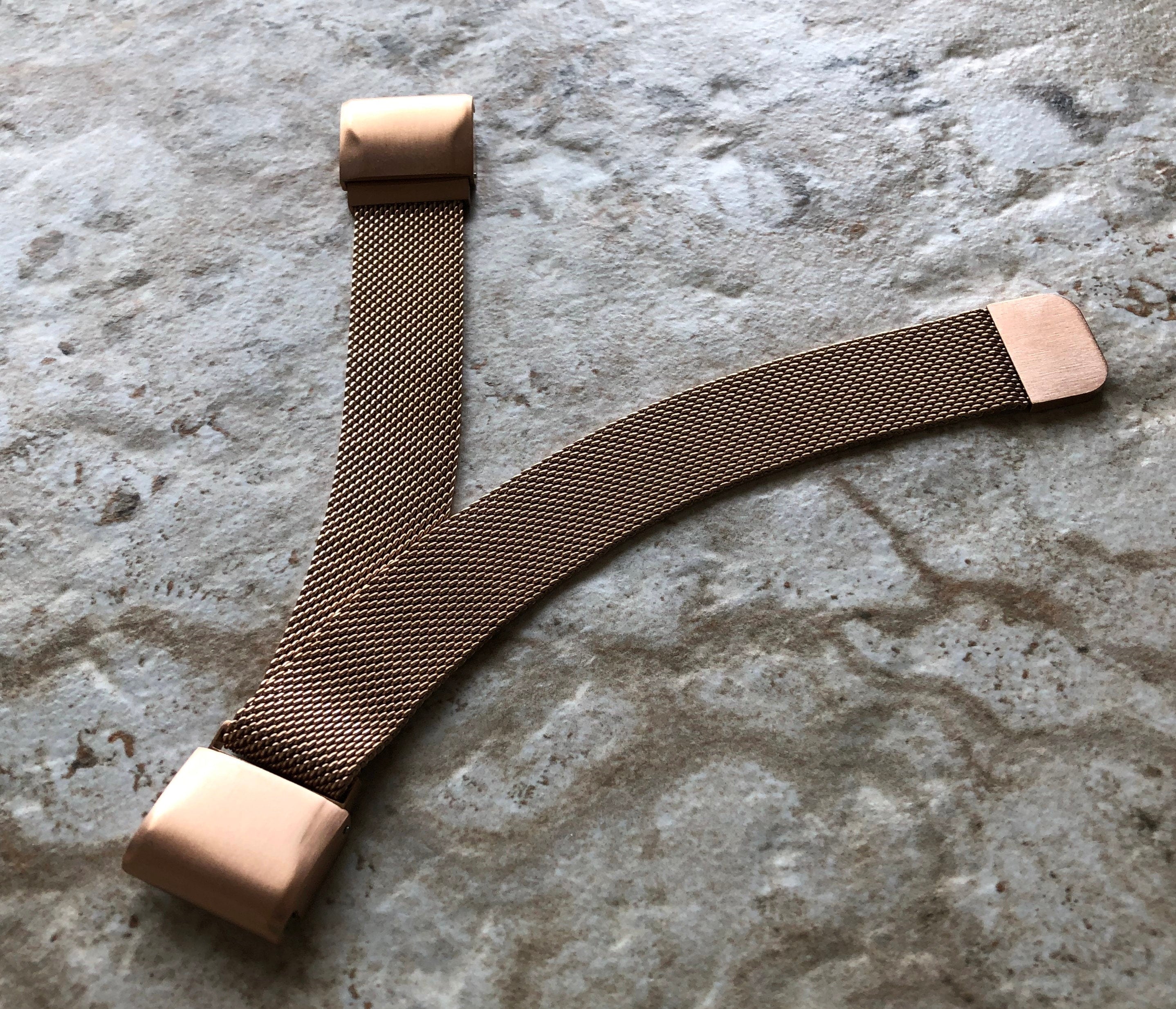 Garmin Fenix 7X Pro Solar Sapphire 6X Pro 5X Fenix 3 Descent Mk3i 51mm Mk2i Mk2 Mk1 Rose Gold Band Milanese 26mm Quick Fit Strap A26-B22